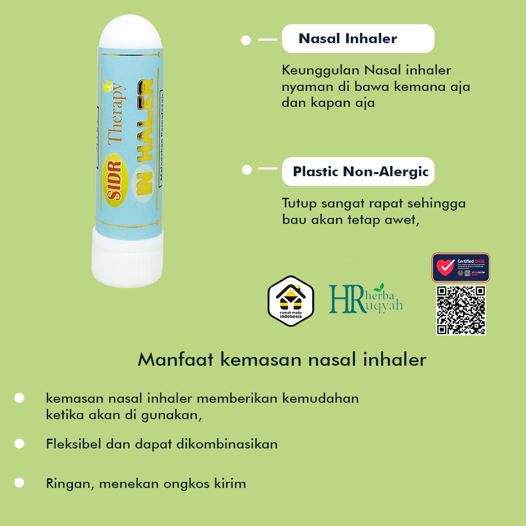 Obat Hidung Tersumbat Aromatherapy Inheler Asma Inhaler Mint Obat Migrain Melegakan Pernafasan  Inhaler Insomnia – Sidr Theraphy Original premium