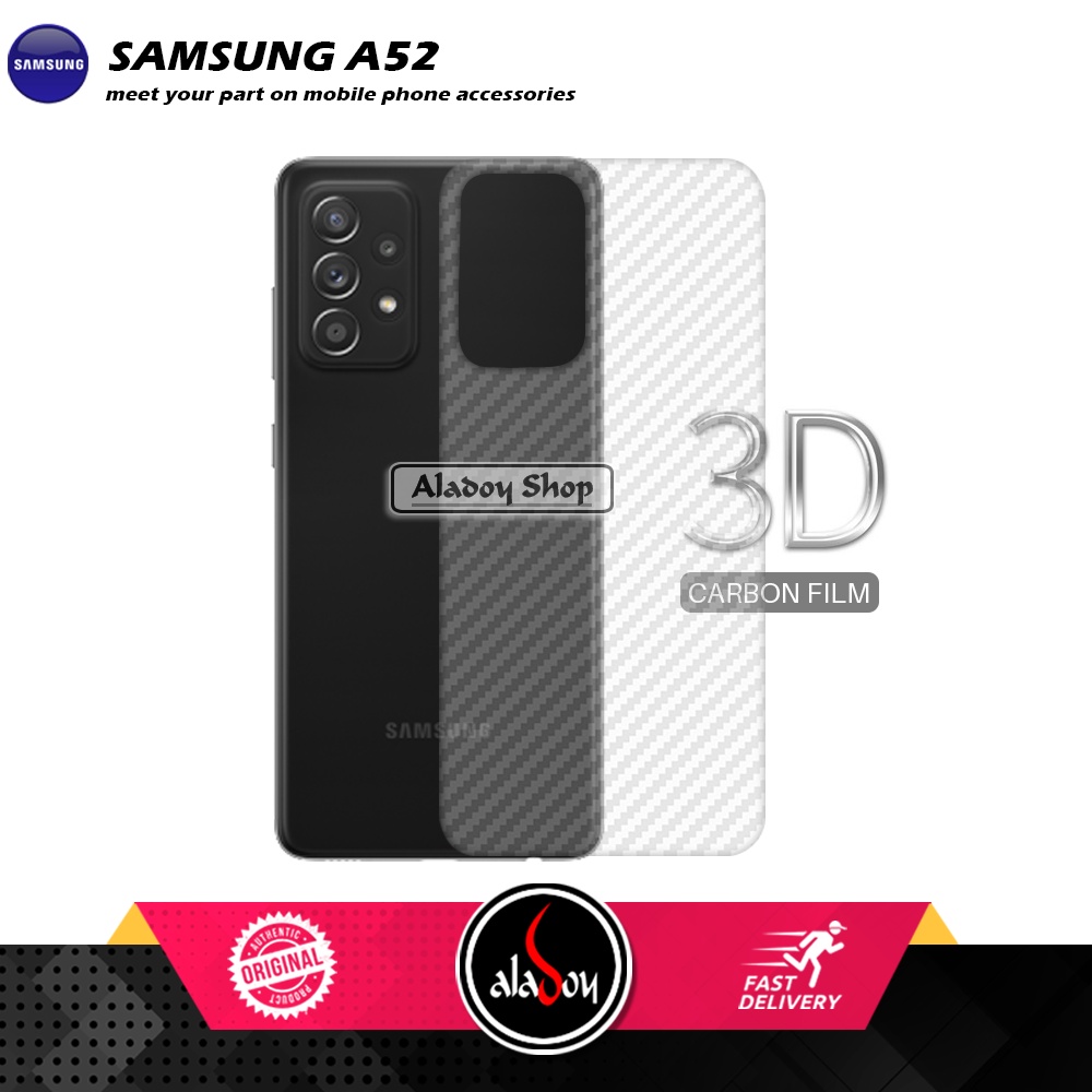 PAKET 3 IN 1 Tempered Glass Layar Samsung A52 2021 Free Tempered Glass Camera dan Skin Carbon