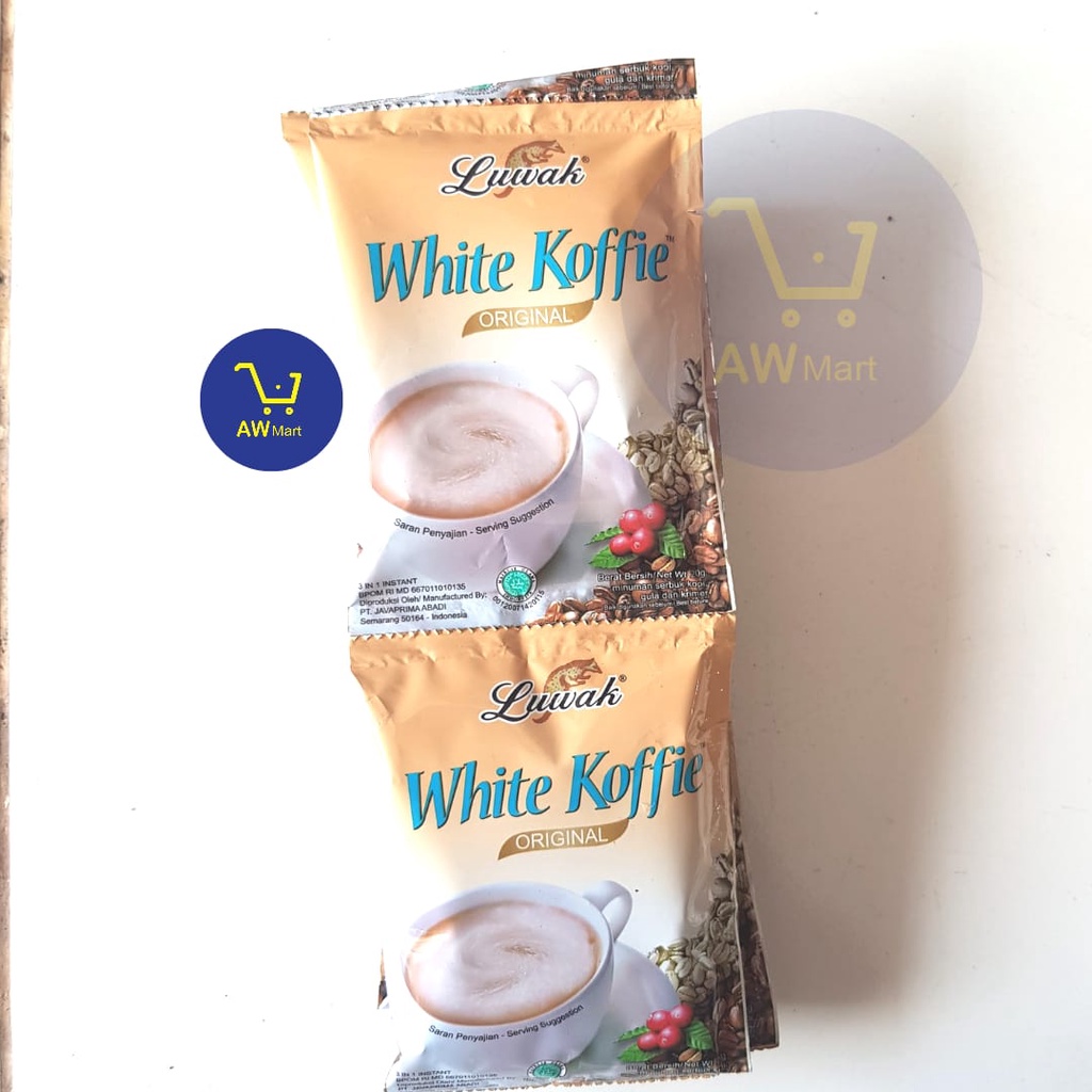 KOPI LUWAK WHITE COFFEE 3 IN 1 ORIGINAL SACHET  RENCENG (10'S X 20 GR)