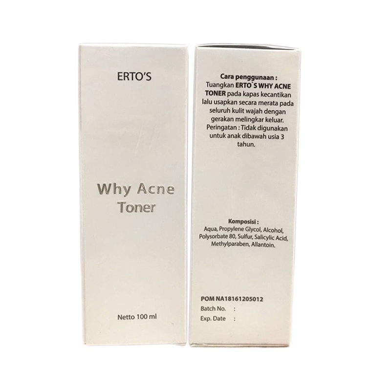 ERTOS WHY ACNE TONER ERTO'S WHY ACNE TONER PERAWATAN WAJAH ANTI JERAWAT BPOM ORIGINAL 100%