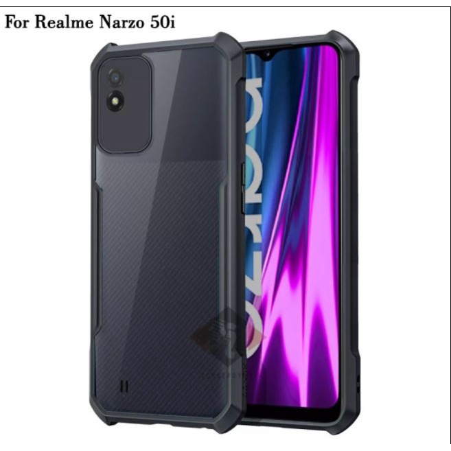 Case KONDOM Realme Narzo 50i / NARZO 50A Shockproof Transparant Hard Back Soft Slim Cover Anti Crack