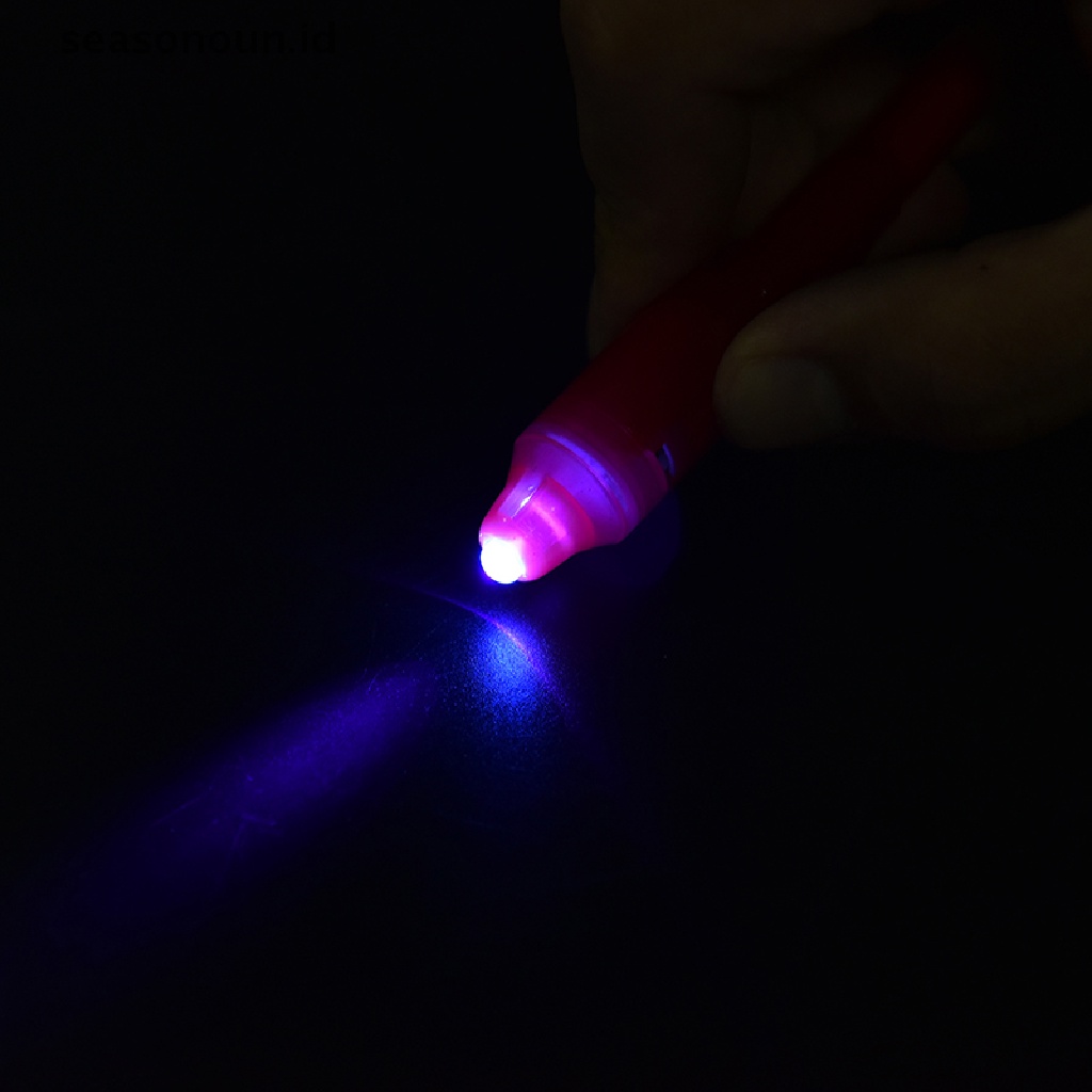 (seasonoun) Pena Marker Tinta Invisible Dengan Lampu LED Ultra Violet