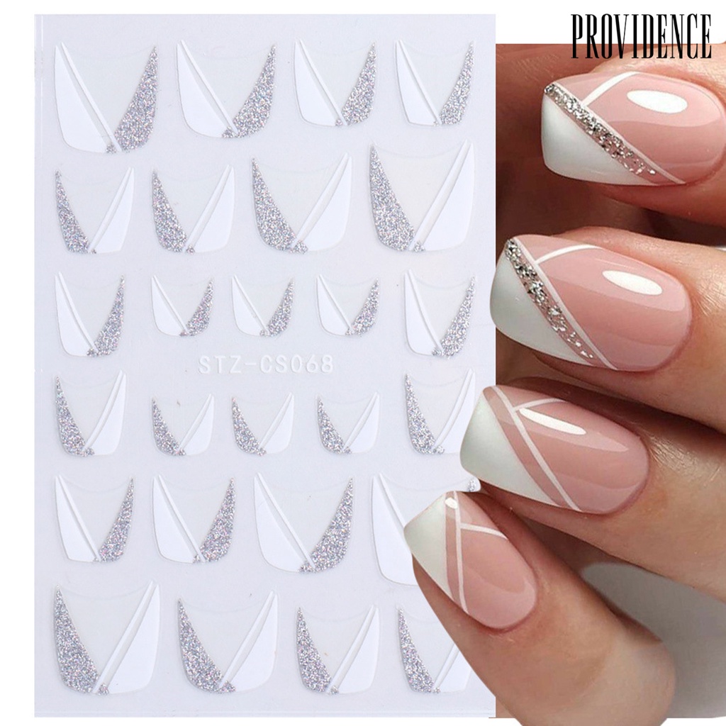 Providence Nail Sticker French Style DIY Colorful Line Decal Powder 3D Transfer Slider for Manicure