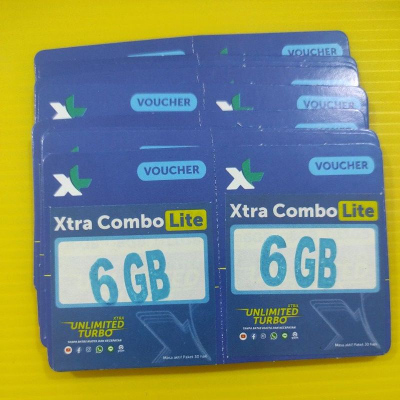 VOUCHER KUOTA XL 6GB UNLIMITED TURBO 30HARI WILAYAH SUMATERA