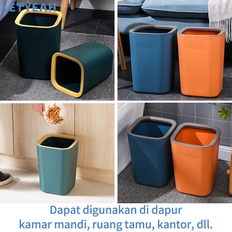 letyeah Tempat sampah besar kapasitas / tong sampah kuat dan tahan lama /trash bin rumah