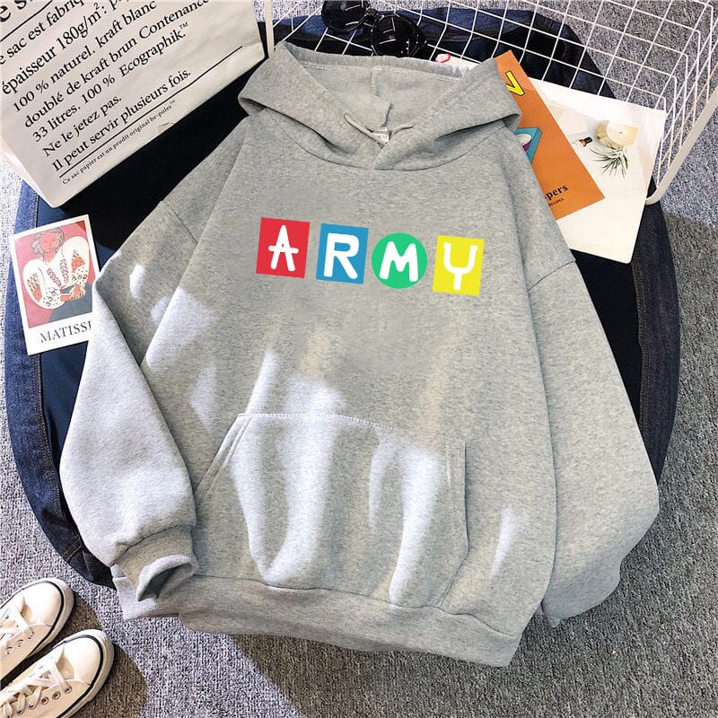 BTS ARMY BLOCK Sweater Hoodie II Jumper hoodie BTS ARMY BLOCK II SIZE M-XL ( Pria &amp; Wanita )