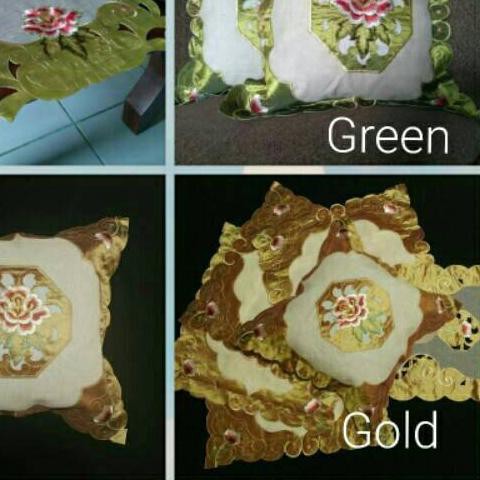 ➺ Sarung Bantal Kursi Set Organdi Bordir ➮