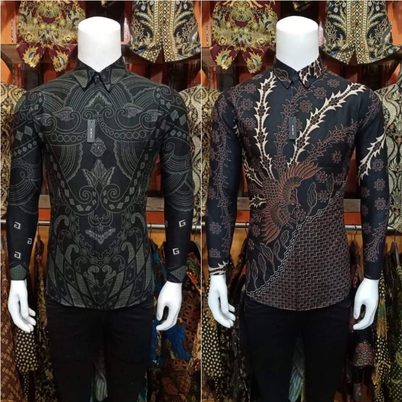 Batik Slim Fit Batik Premium Kemeja Baju Batik Pria Lengan Panjang Slimfit Modern