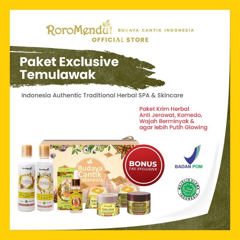 Roro Mendut Paket Ekslusif Temulawak Skincare Jerawat BPOM