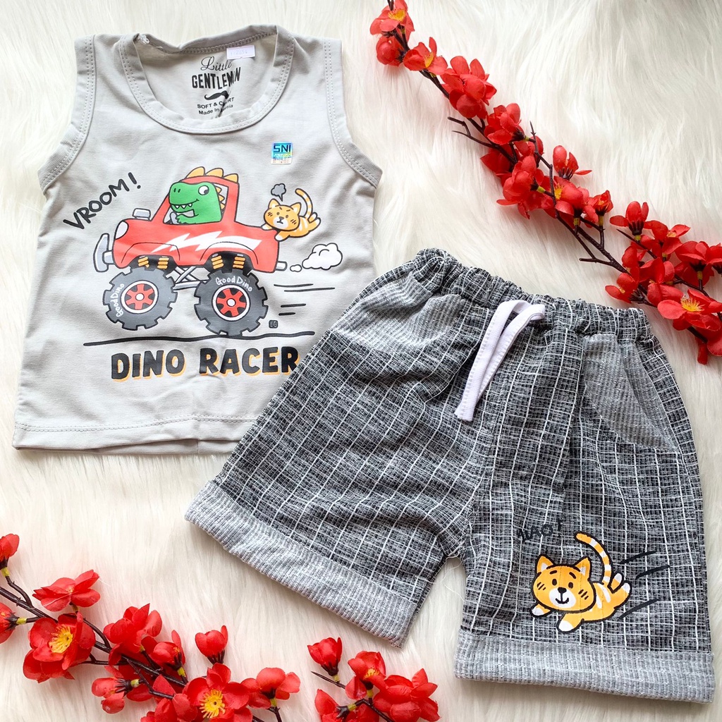 Baju kaos tanktop anak laki-laki  fashion anak bayi cowok murah untuk pergi jalan -din