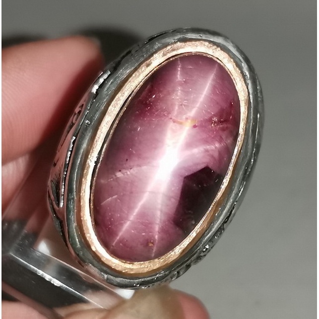 Cincin Batu Permata Asli Ruby Star Afrika Besar