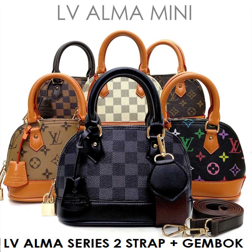 [PA] 2 STARP + GEMBOK TAS LV ALMA MINI FULL EMBOSED fashion wanita import batam murah terbaru TF026