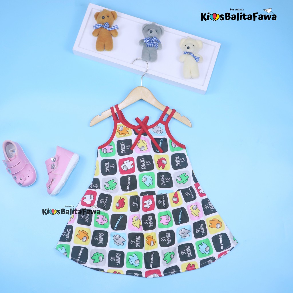 Dress Lilly uk 2-3 Tahun / Dres Balita Karakter Yukensi Daster Atasan Tidur Baju Anak Perempuan Adem