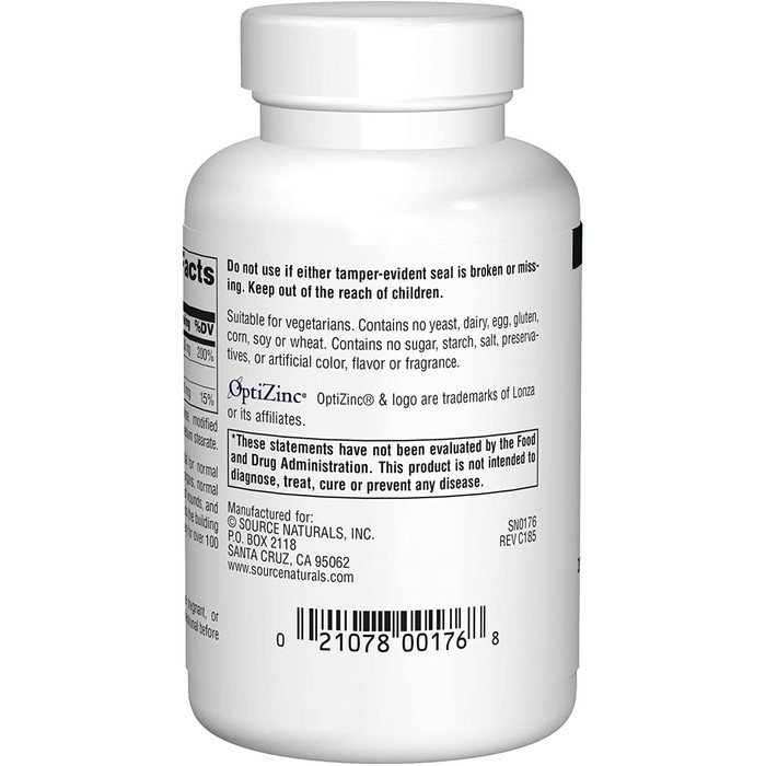 Source Naturals OptiZinc 240 Tabs Kesehatan Organ Reproduksi Prostate