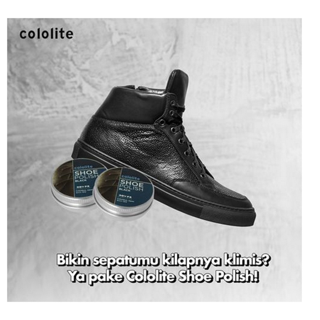 Cololite Shoe Polish Black 35ml Semir Sepatu Hitam Pembersih Sepatu Agar Mengkilat Bersih Kololait Cololait Cololit