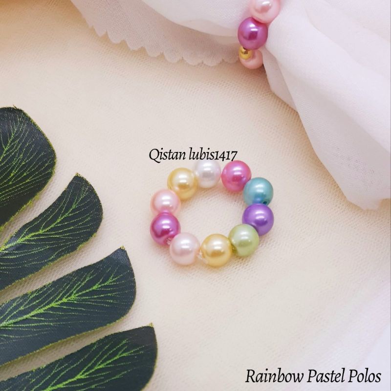 Ring Hijab Mutiara Pastel Polos N CCB