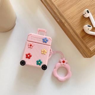 pink flower suitcase