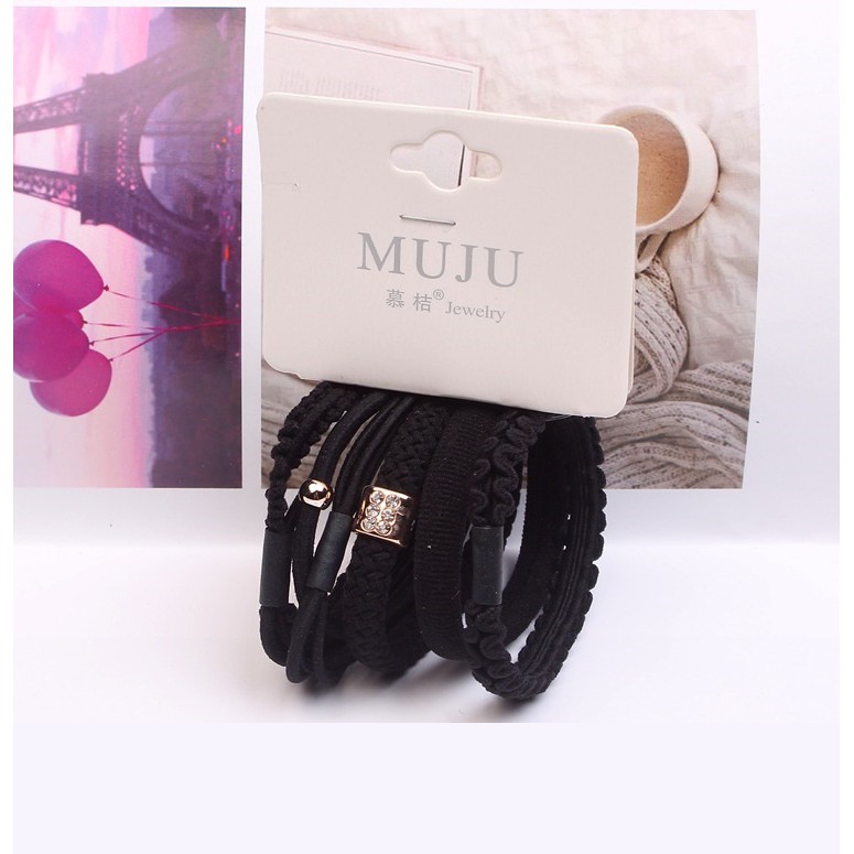 Ennwen IK37 Ikat Rambut Korea Mix Pattern set 6 pcs-3