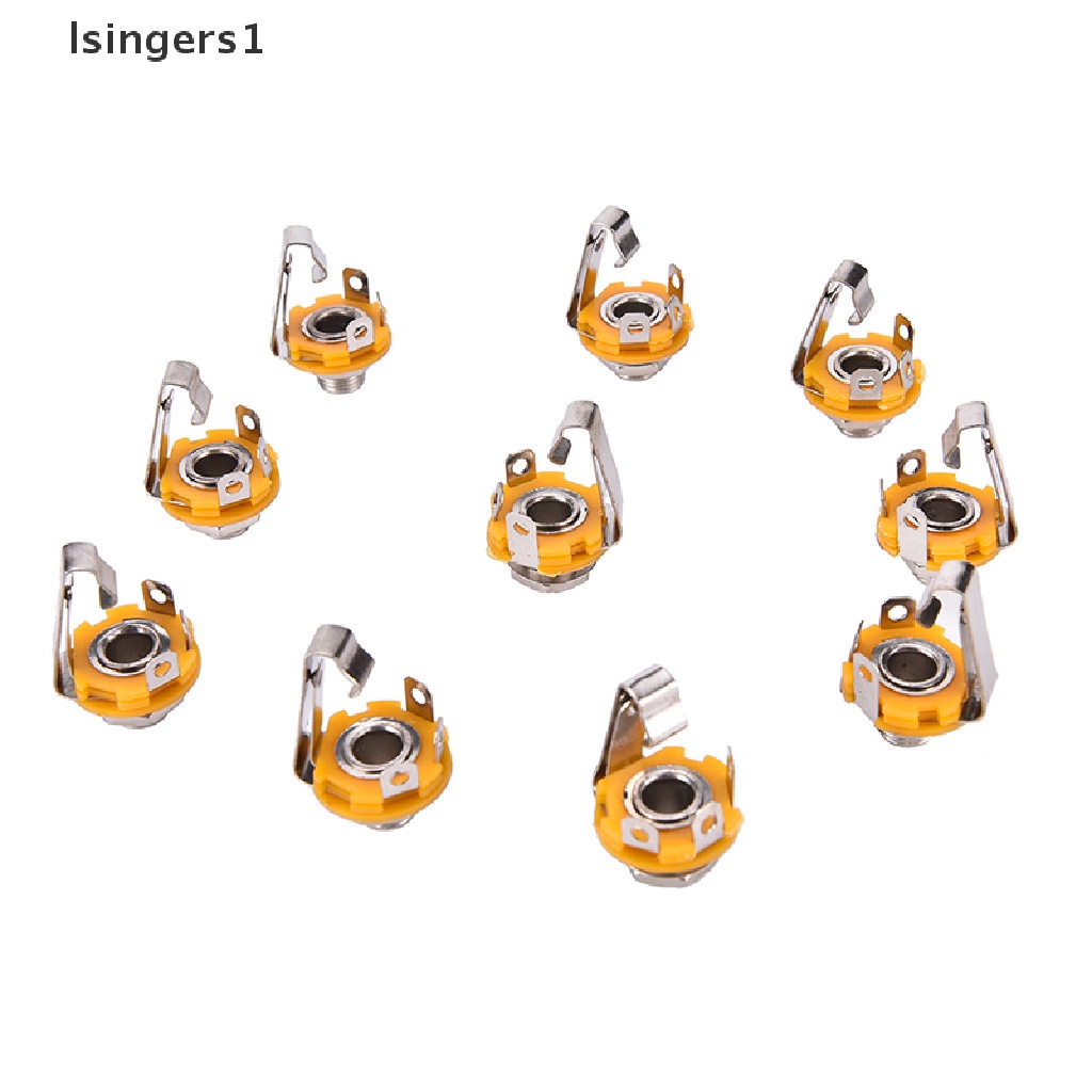 (lsingers1) 10pcs / Set Socket Jack ID Mono 1 / 4 &quot;6.35mm Untuk Gitar