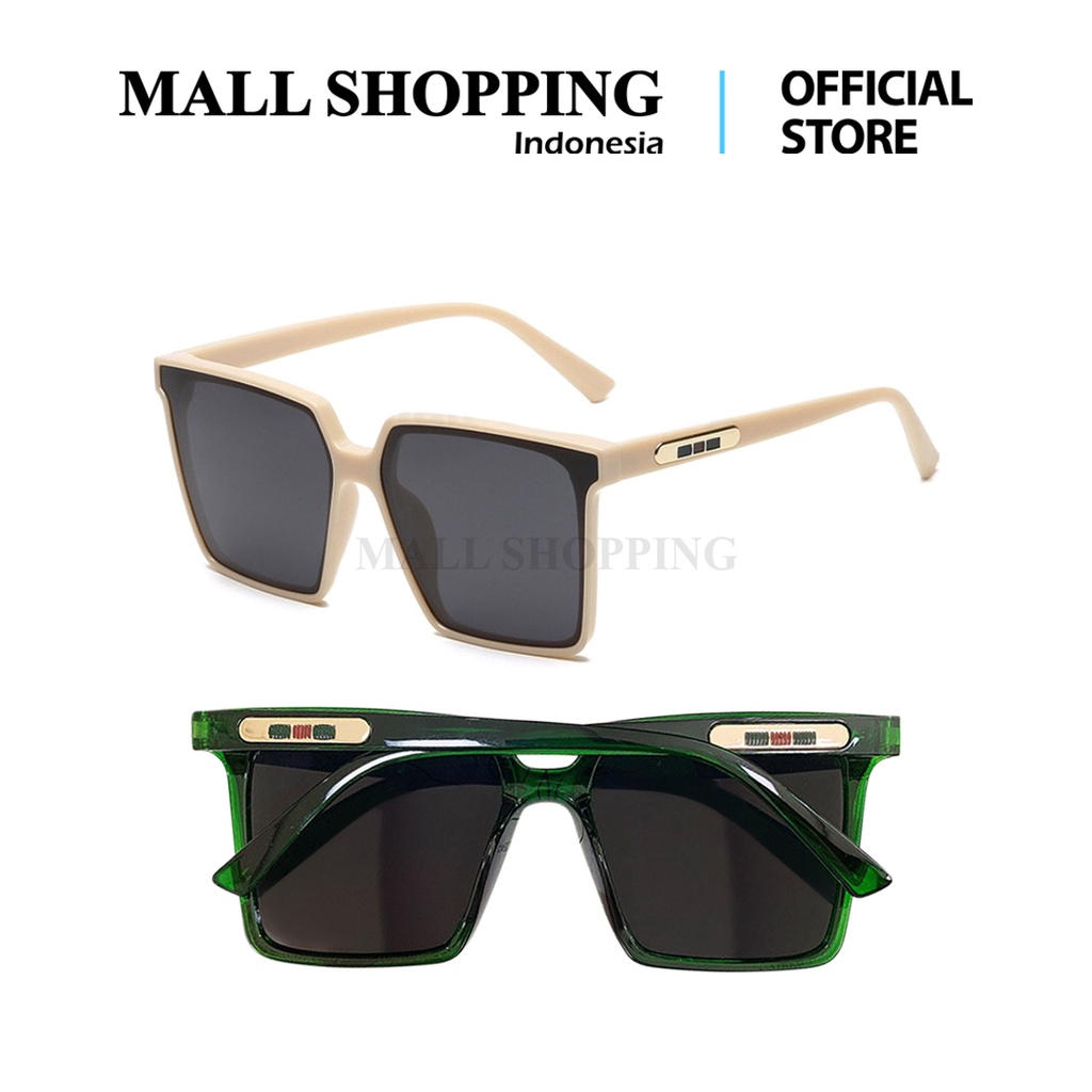 (COD) Kacamata Fashion Kacamata Kotak Hitam Besar Polarized Sunglassees MALLSHOPPING