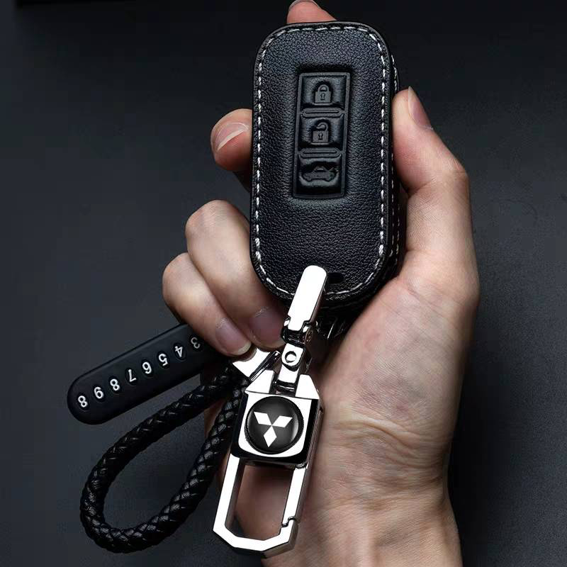 Remote Tanpa Kunci Kunci Mobil Perlindungan Kulit Penutup Casing Kunci Case untuk Mitsubishi Logo Triton Outlander Mirage ASX Lancer EVO PAJERO GRANDIS GALANT Xpander