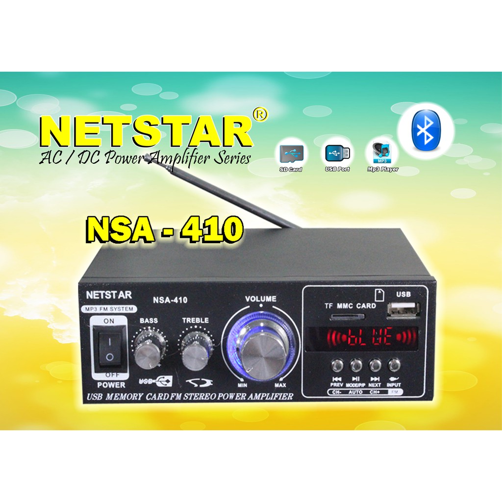 Mini Amplifier Bluetooth/USB/FM NSA - 410