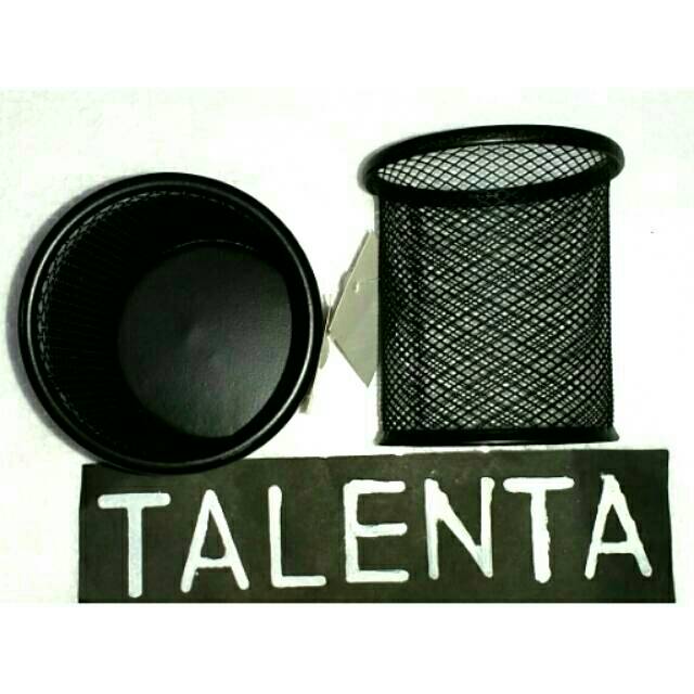 Tempat Pen / Pensil Keranjang Jaring Besi Hitam/Warna