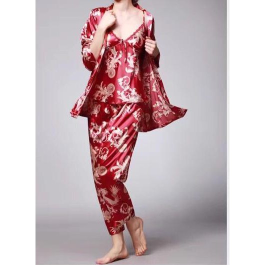 ➭ Baju Tidur Wanita Celana Panjang Kimono High Quality Silk Satin 013 ☼