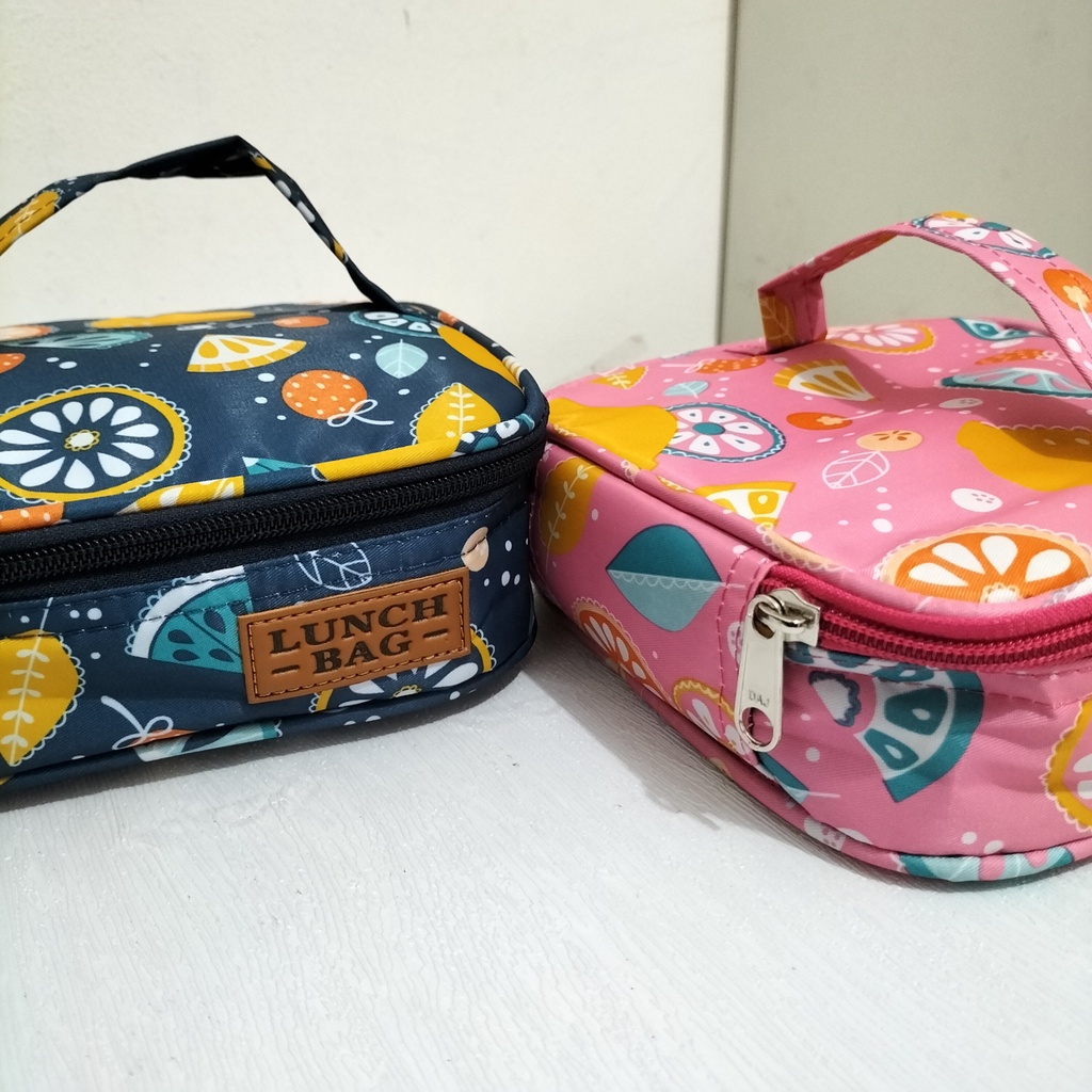 Tas Bekal motif waterproof Lunch Bag Loly Motif Tempat Penyimpan Makanan Aluminium Foil Cooler Bag Murah