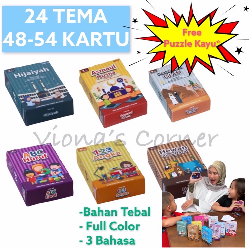 Flash Card Edukasi Anak Flashcard Kartu Pintar Mainan Edukasi Edukatif Hijaiyah Alphabet Huruf Angka