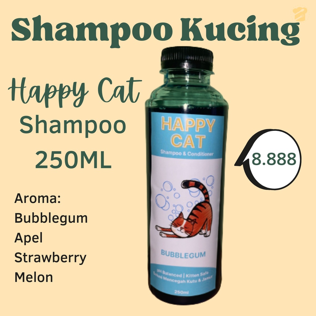 shampoo kucing anti jamur   kutu 250ml shampoo kucing anjing shampoo happy cat