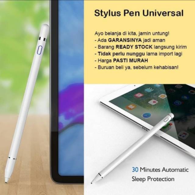 Stylus Pen Drawing Universal Samsung Apple Ipad Tablet Android Premium Ujung Lancip