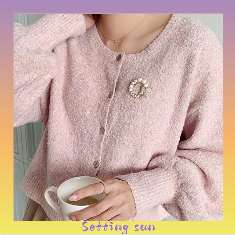 Candy Jewelry Fashion Korean Butterfly Brooches Gold Color Pearl Brooch Pins Rhinestone Breastpin for Women TN