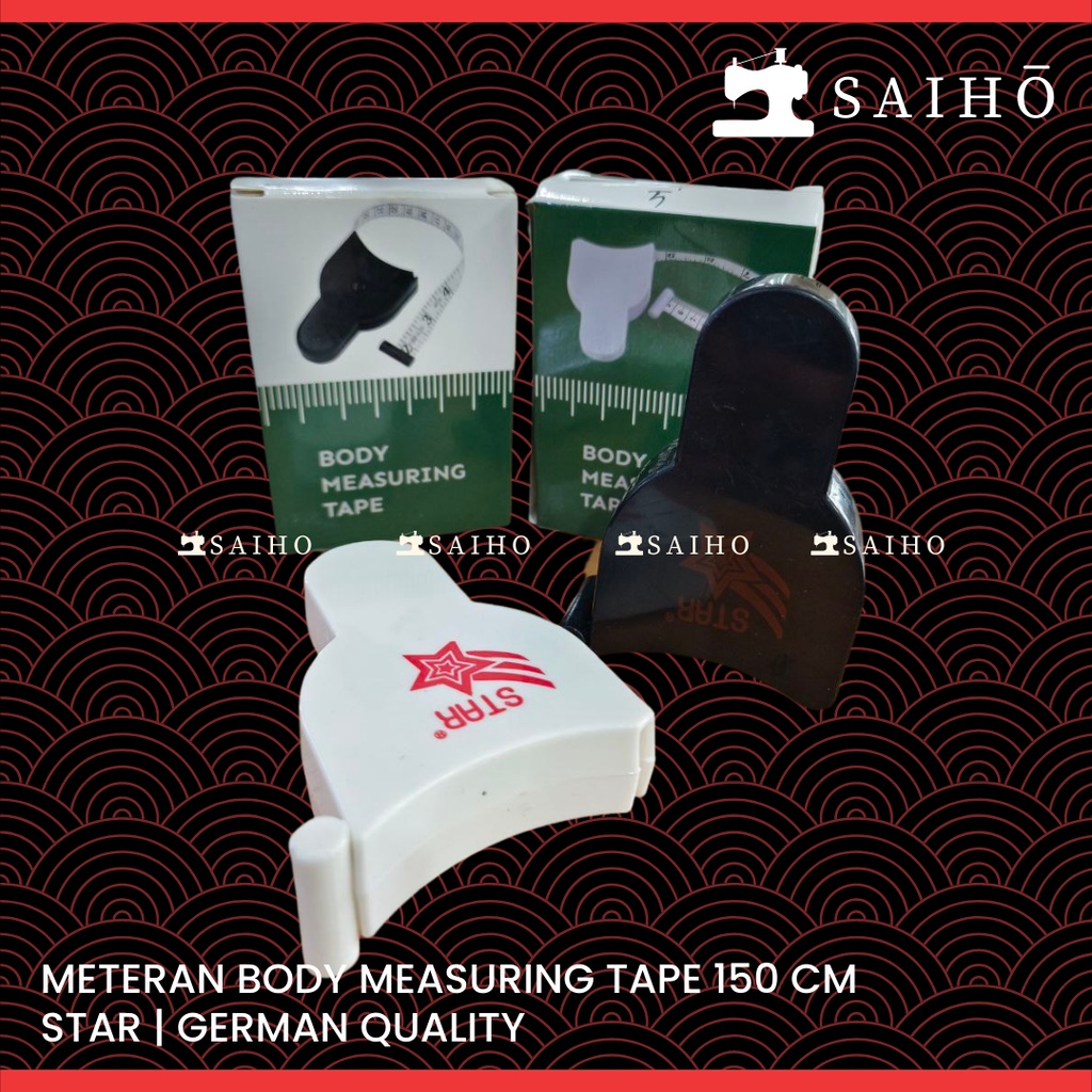 [STAR] Meteran Badan Body Measuring Tape | Auto Roll | 150cm | Ready Warna Putih