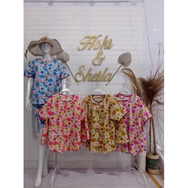 Baju Tidur HOKI &amp; SHEILA Katun wanita Celana 3/4 (happy sunday)