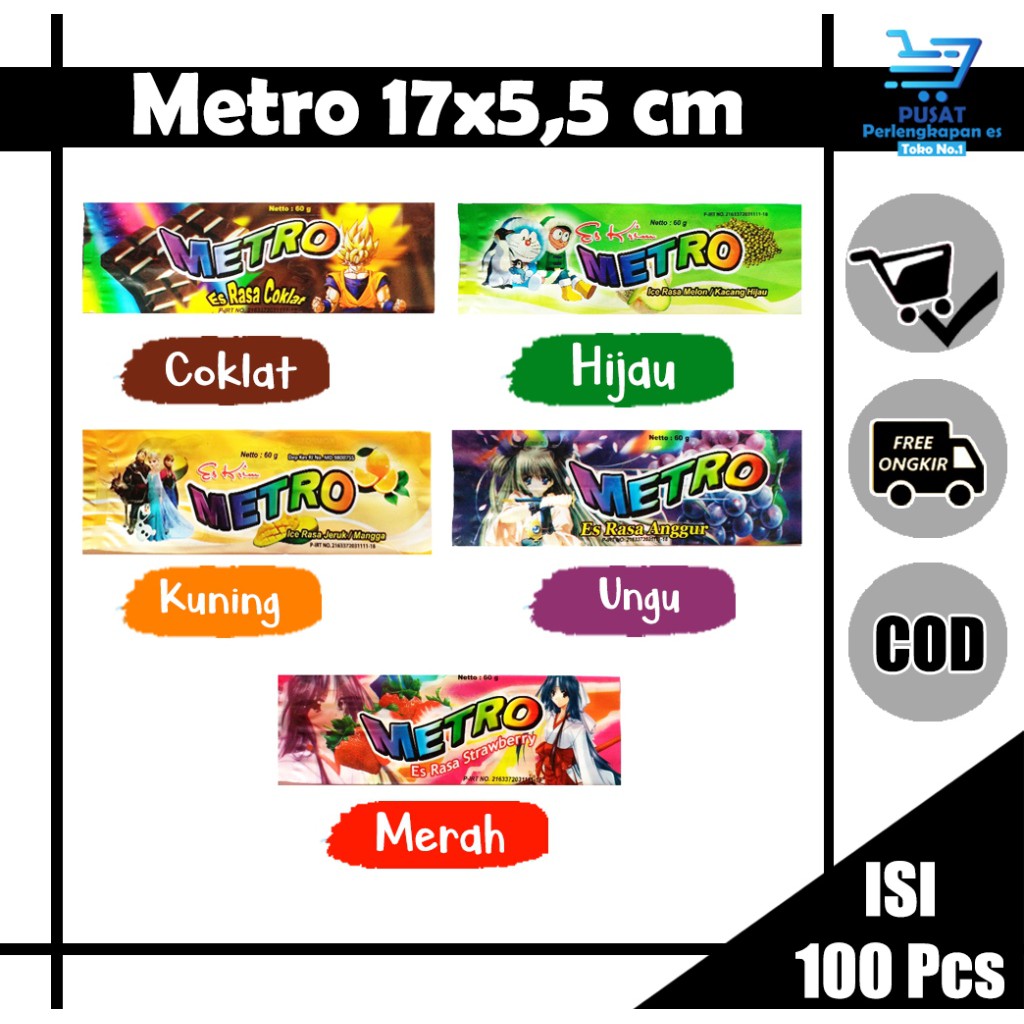 

Kemasan Es Krim Stick Bungkus Eskrim Tusuk Es Loly Metro Karakter Murah