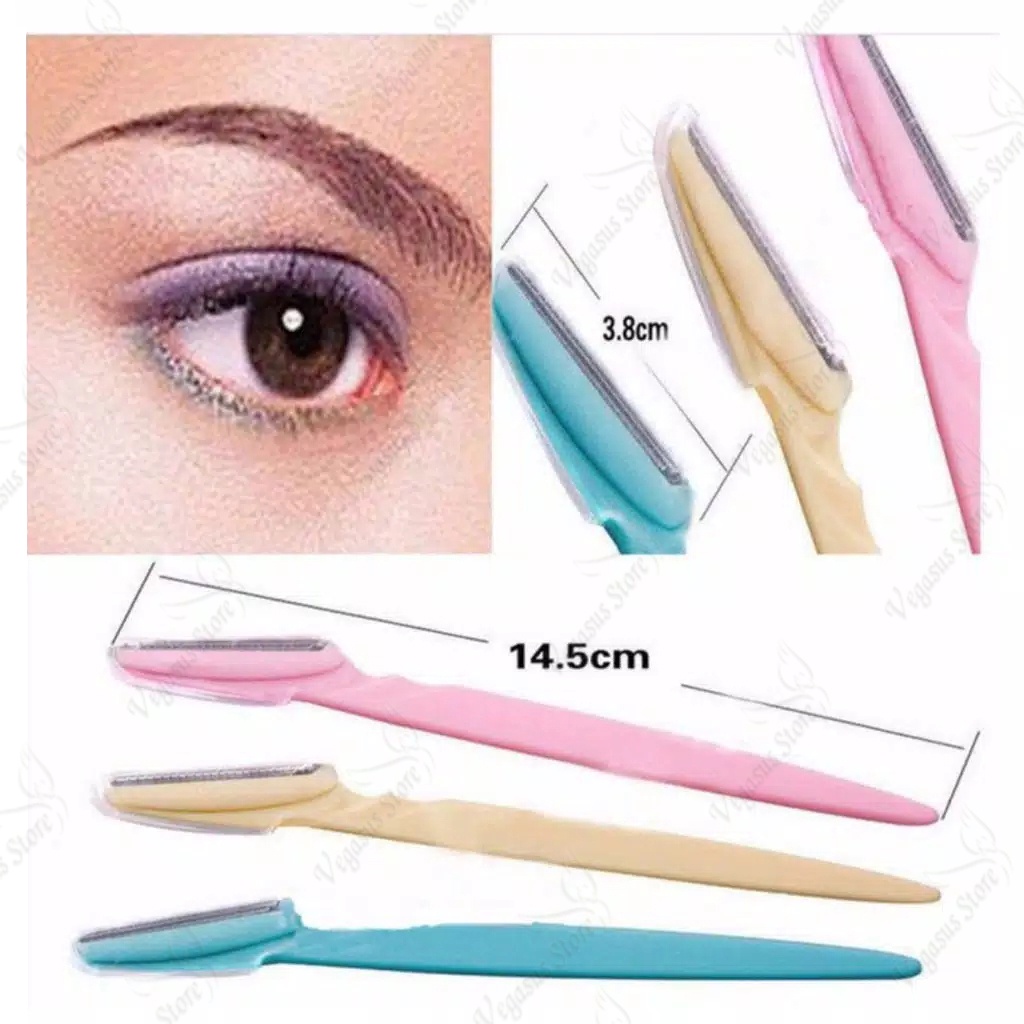 ( Promo 3Pcs LEBIH MURAH ) Pisau Cukur Alis - Perlengkapan Cukur Wanita Pilihan harga 1 Atau 3Pcs- Eyebrow Razor-Vegasus Store-COD