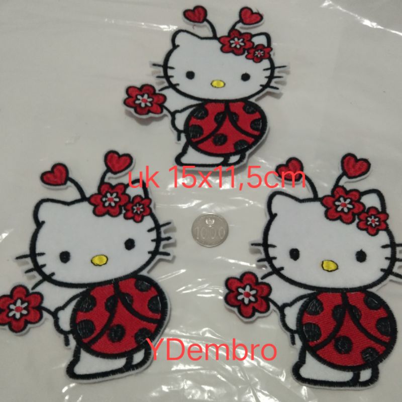 Patch Bordir Besar Karakter Hello Kitty