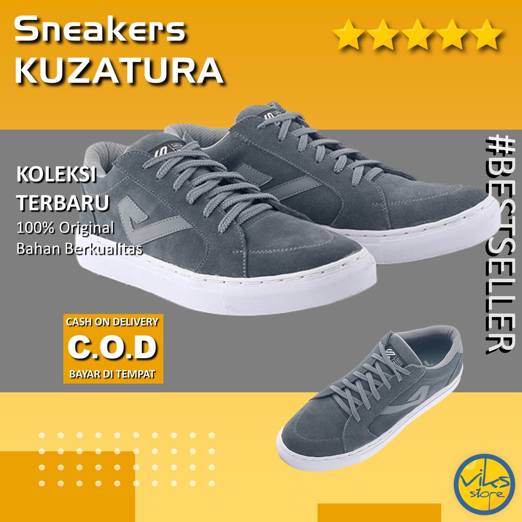 Sepatu Sneakers Pria Cowok Tali Style Casual Distro Kuzatura Original Suede Lokal Premium Elegan