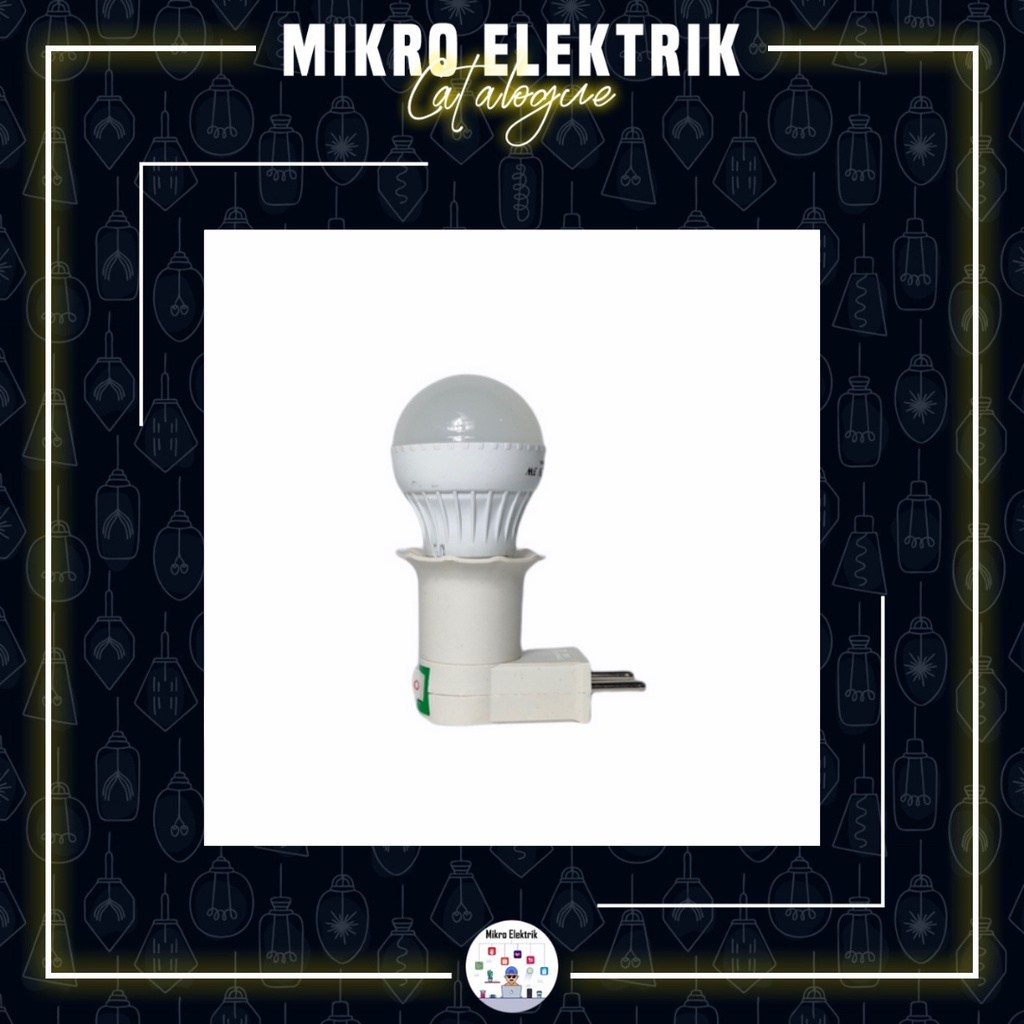 Lampu Tidur 5 Watt 1 Set + Fiting Saklar ON/OFF - Cahaya Putih