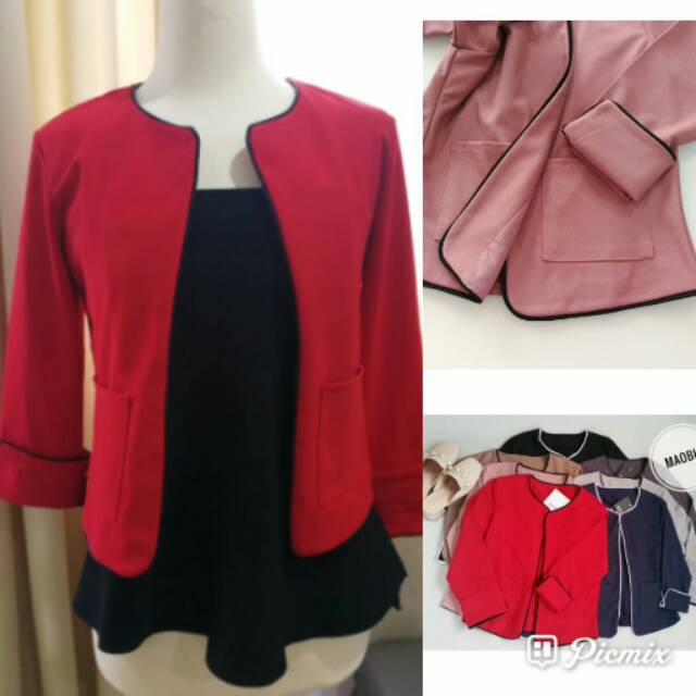 Maobli Blazer List Warna maobli all size, XL, Xxl, XXXL