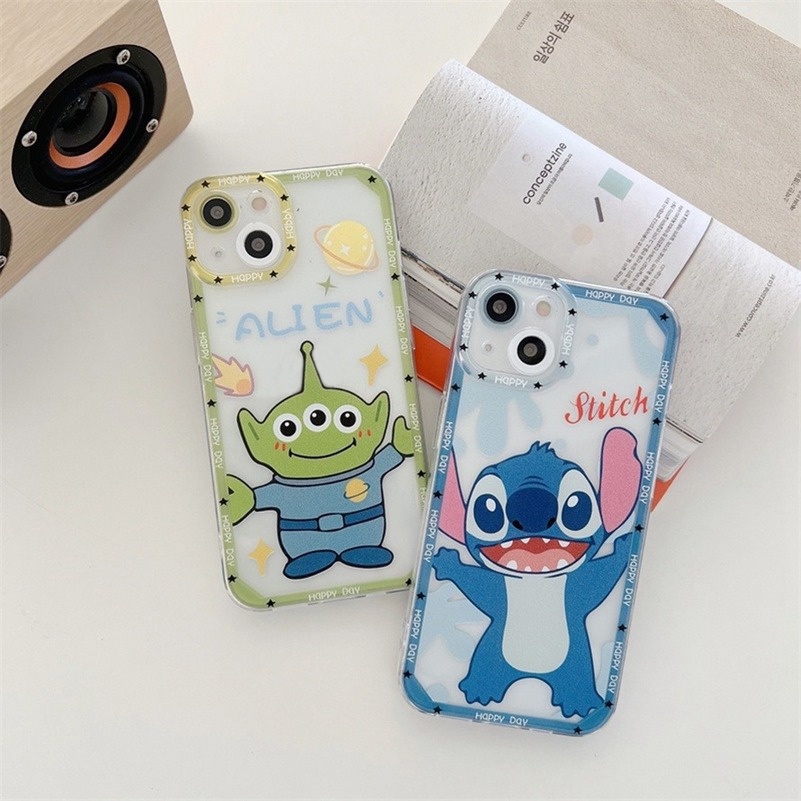 (Ready Stock) Soft Case Tpu Motif Kartun Untuk Iphone 11 Pro Max 13 12 Pro Max X Xr Xs Se 2020 Max 7 Plus 8 7 Plus Cute Cartoon Character Couple TPU Soft Silicone Precision Hole Protection Phone Back Cover