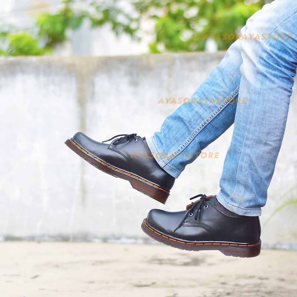 Sepatu Low Boots Pendek Pria Casual Kerja Kulit Sapi Asli Ukuran Besar 38 - 49 - Eiqual Chester Low