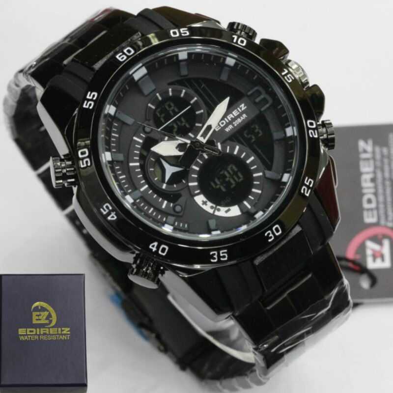 Jam tangan pria EDIREIZ Double time Original strap rantai