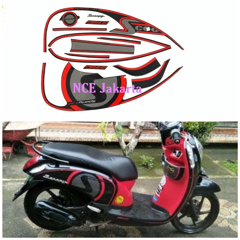 STIKER STRIPING SCOOPY FI SPORTY 2013 HITAM