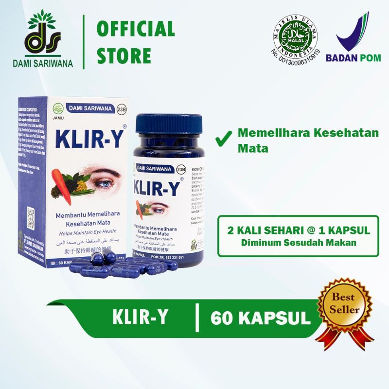 Suplemen Herbal KLIR Y 60 Kapsul Memelihara Kesehatan Mata