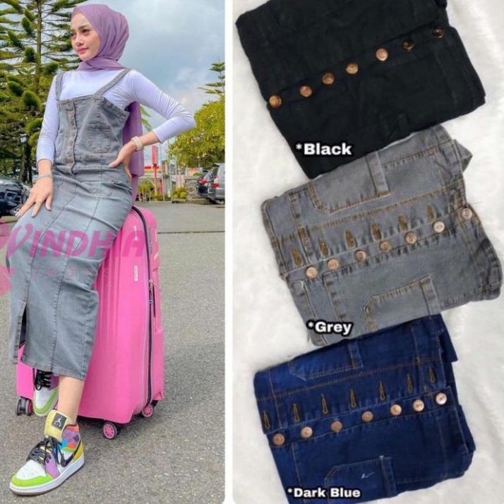Terbagus.. Delila Delilla Overall Jeans Wanita | Overal Rok Kodok Jean Jens Jins Denim