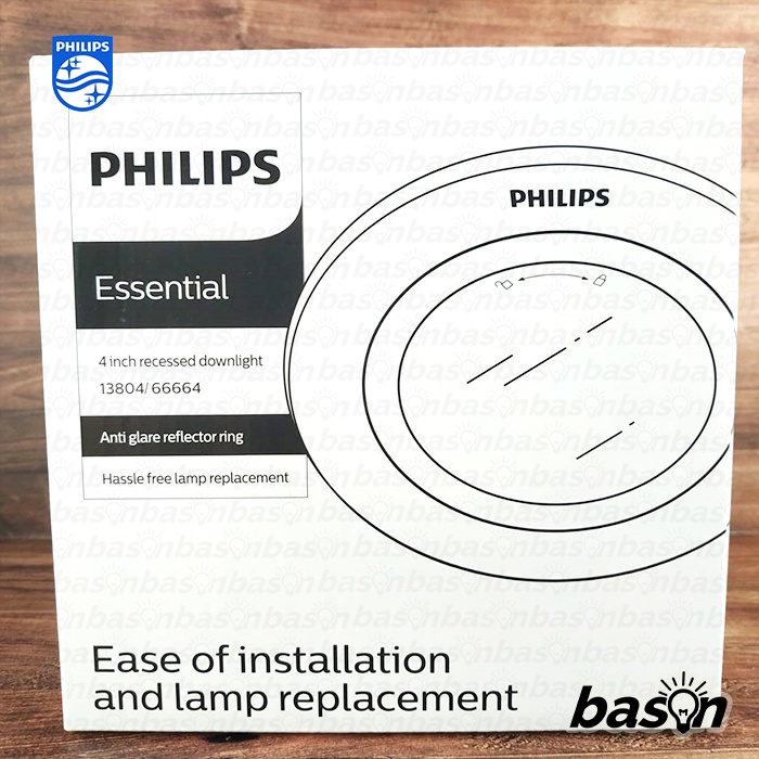 PHILIPS DOWNLIGHT 13804 Glass Recessed Nickel | Rumah Lampu E27 125mm dengan Kaca