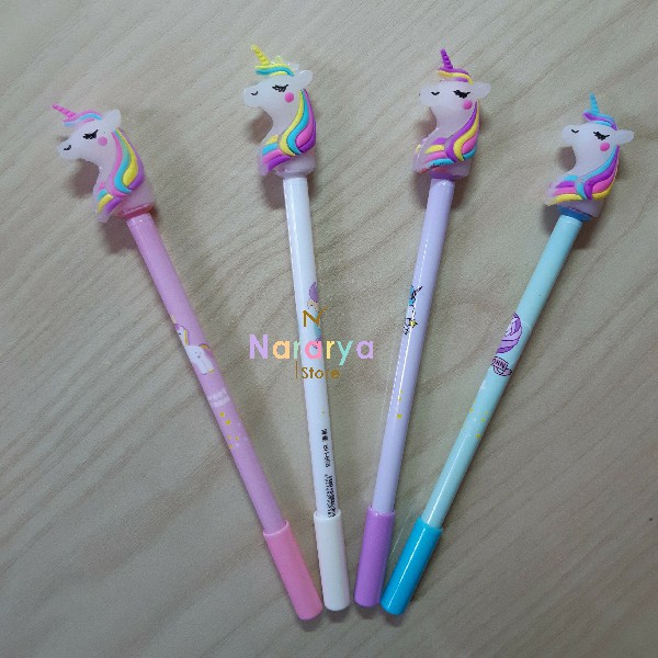 

2x Gel Pen Unicorn Stampel / Gel Pen Karakter / Gel Pen Lucu / Pulpen Lucu / Alat Tulis Sekolah