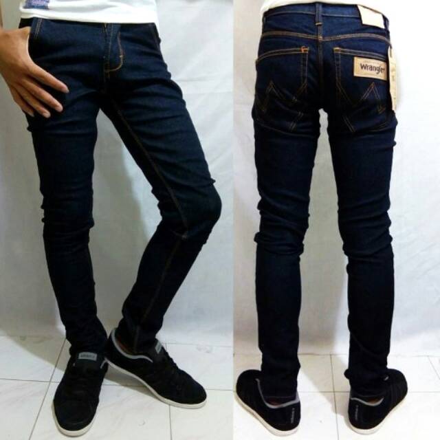 Skinny Jeans Cowok Wrangler Biru Garmen